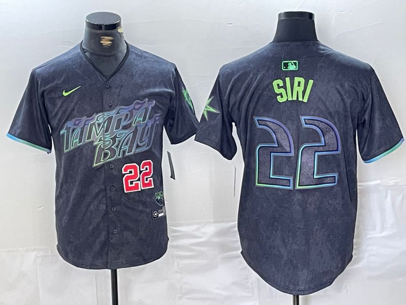 Men Tampa Bay Rays #22 Siri Black City Edition Nike 2024 MLB Jersey style 3->tampa bay rays->MLB Jersey